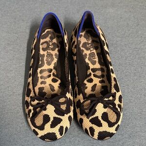 Rothy's Black and Tan Leopard Flats